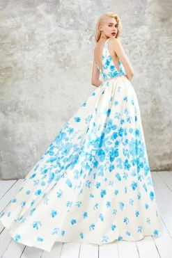 Formal Gowns Angela & Alison - 71127 Floral Print Evening Gown