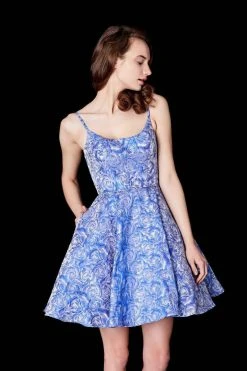 Cocktail Dresses Angela & Alison - 72008 Floral Scoop A Line Cocktail Dress