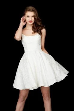 Cocktail Dresses Angela & Alison - 72008 Floral Scoop A Line Cocktail Dress