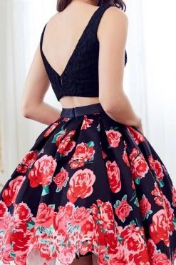 Angela & Alison - 72025 Two Piece Lace Floral Printed Dress Cocktail Dresses 13 Angela & Alison - 72025 Two Piece Lace Floral Printed Dress Cocktail Dresses