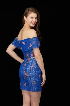 Cocktail Dresses Angela & Alison - 72027 Two Piece Floral Lace Embroidered Dress