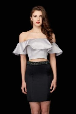 Cocktail Dresses Angela & Alison - 72045 Two-Piece Off-Shoulder Short Dress 12 Cocktail Dresses Angela & Alison - 72045 Two-Piece Off-Shoulder Short Dress