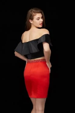 Cocktail Dresses Angela & Alison - 72045 Two-Piece Off-Shoulder Short Dress 9 Cocktail Dresses Angela & Alison - 72045 Two-Piece Off-Shoulder Short Dress