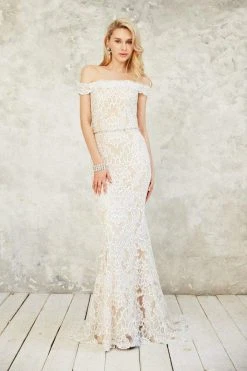 Angela & Alison - 771019 Off Shoulder Full Lace Overlay Long Prom Dress Formal Gowns 9 Angela & Alison - 771019 Off Shoulder Full Lace Overlay Long Prom Dress Formal Gowns