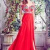 Angela & Alison - 771036 Off The Shoulder Sweetheart Embroidered Bodice Long Gown Formal Gowns