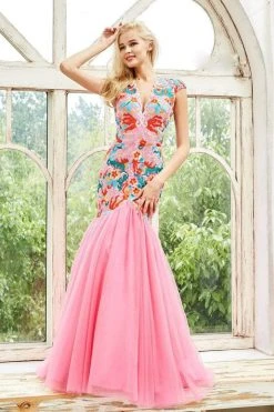 Angela & Alison - 771041 Fitted Body Tulle Mermaid Gown 8 Angela & Alison - 771041 Fitted Body Tulle Mermaid Gown