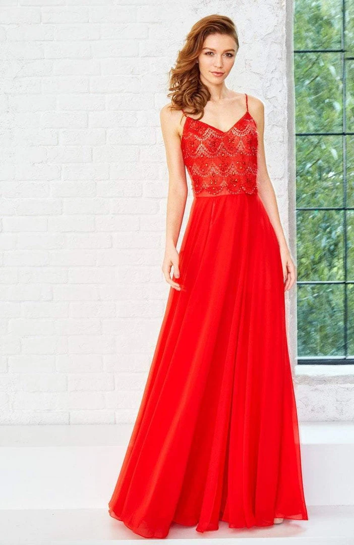 Angela & Alison - 771117 Sleeveless Beaded And Laced V-Neck Long Chiffon A-line Dress 3 Angela & Alison - 771117 Sleeveless Beaded And Laced V-Neck Long Chiffon A-line Dress