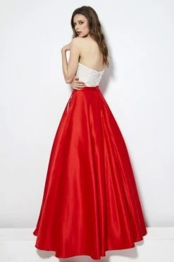 Angela & Alison - 81001 Strapless Bead Festooned Lustrous Ballgown