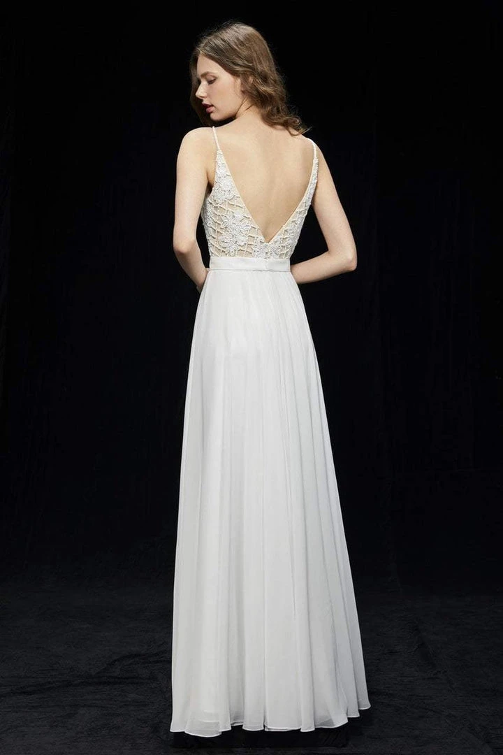 Angela & Alison - 81007 Floral Lattice Beaded Draping Chiffon Gown Formal Gowns 4 Angela & Alison - 81007 Floral Lattice Beaded Draping Chiffon Gown Formal Gowns