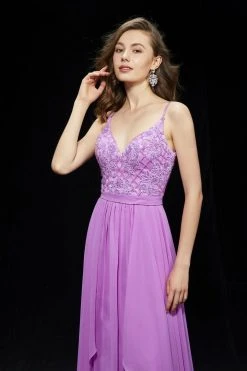 Angela & Alison - 81007 Floral Lattice Beaded Draping Chiffon Gown Formal Gowns 15 Angela & Alison - 81007 Floral Lattice Beaded Draping Chiffon Gown Formal Gowns