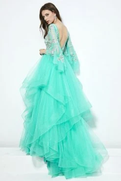 Angela & Alison - 81011 Quarter Sleeve Flounce Illusion Ballgown 15 Angela & Alison - 81011 Quarter Sleeve Flounce Illusion Ballgown