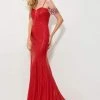 Angela & Alison - 81021 Bejeweled Off Shoulder Glitter Sheath Gown Formal Gowns