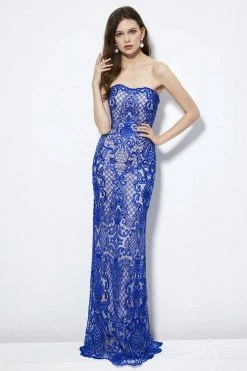 Angela & Alison - 81031 Sequined Embroidered Strapless Dress 10 Angela & Alison - 81031 Sequined Embroidered Strapless Dress