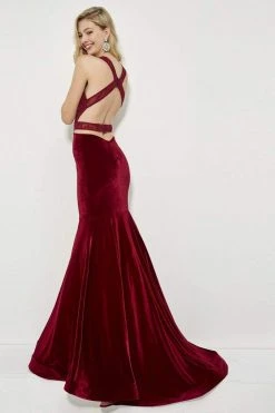 Angela & Alison - 81036 Strappy Lace Fitted Trumpet Dress