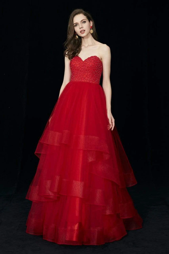 Angela & Alison - 81044 Strapless Tiered A-Line Evening Gown Formal Gowns 7 Angela & Alison - 81044 Strapless Tiered A-Line Evening Gown Formal Gowns