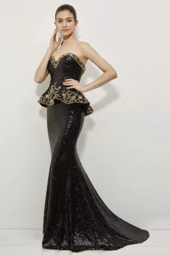 Formal Gowns Angela & Alison - 81052 Strapless Peplum Evening Gown 7 Formal Gowns Angela & Alison - 81052 Strapless Peplum Evening Gown