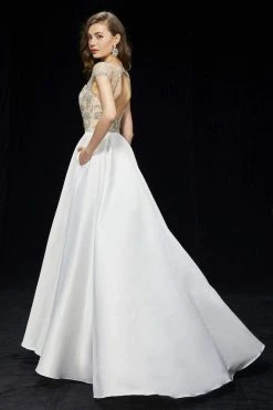 Angela & Alison - 81083 Bejeweled Illusion Jewel A-line Dress Formal Gowns 14 Angela & Alison - 81083 Bejeweled Illusion Jewel A-line Dress Formal Gowns