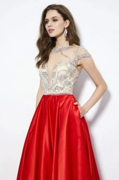 Angela & Alison - 81083 Bejeweled Illusion Jewel A-line Dress Formal Gowns 13 Angela & Alison - 81083 Bejeweled Illusion Jewel A-line Dress Formal Gowns