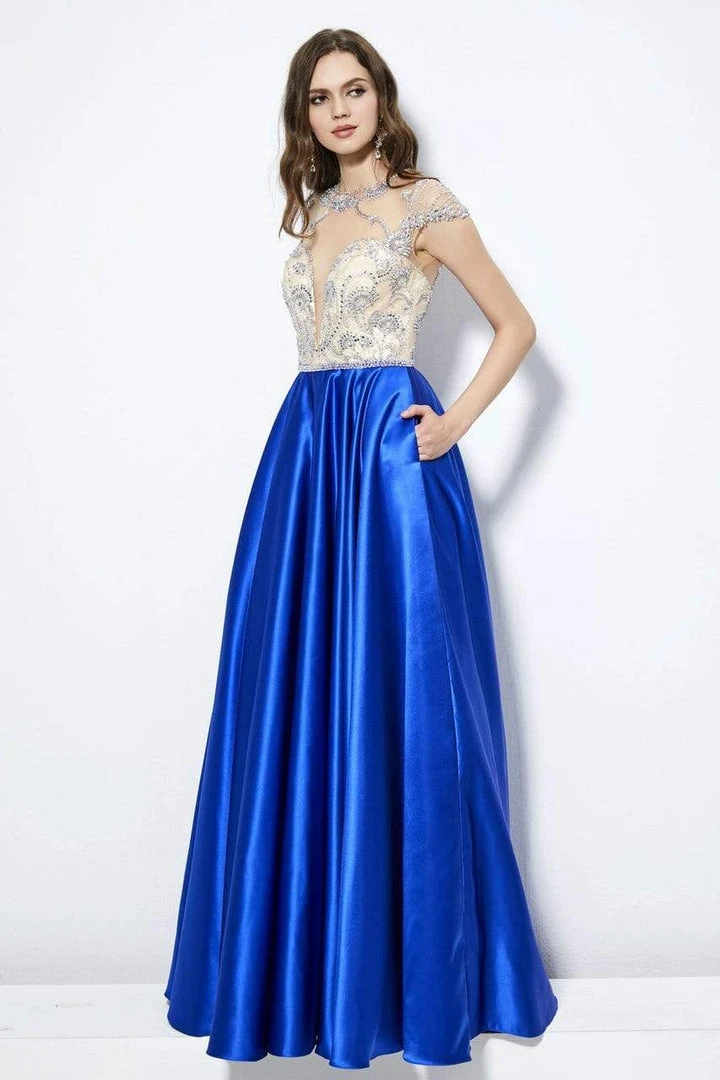 Angela & Alison - 81083 Bejeweled Illusion Jewel A-line Dress Formal Gowns 4 Angela & Alison - 81083 Bejeweled Illusion Jewel A-line Dress Formal Gowns