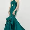 Angela & Alison - 81119 Halter Neck Mikado Ruffled Mermaid Dress