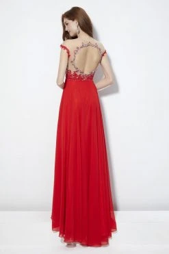 Angela & Alison - 81124 Bead Embroidered Illusion Jewel A-line Dress Formal Gowns 10 Angela & Alison - 81124 Bead Embroidered Illusion Jewel A-line Dress Formal Gowns