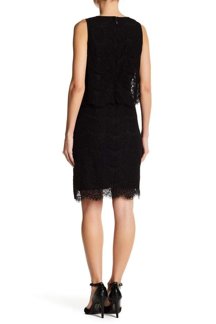 Anne Klein - 10629662 Sleeveless Popover Scalloped Lace Crepe Dress 4 Anne Klein - 10629662 Sleeveless Popover Scalloped Lace Crepe Dress
