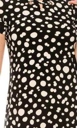 Plus Size Dresses Anne Klein - 10799096 Polka Dot Fitted Short Sheath Dress