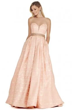 Formal Gowns Ashley Lauren - 1263 Crystal Beaded Sweetheart Brocade Ballgown