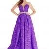 Formal Gowns Ashley Lauren - 1269 Brocade Ball Gown With Beaded Belt