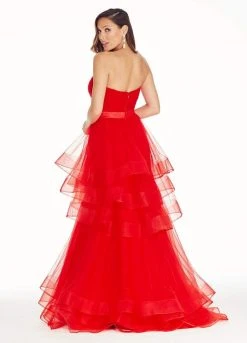 Ashley Lauren - 1293 Strapless Layered Tulle A-line Dress Formal Gowns