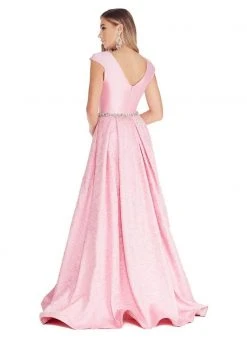Formal Gowns Ashley Lauren - 1306 Brocade Ball Gown With Beaded Belt 12 Formal Gowns Ashley Lauren - 1306 Brocade Ball Gown With Beaded Belt
