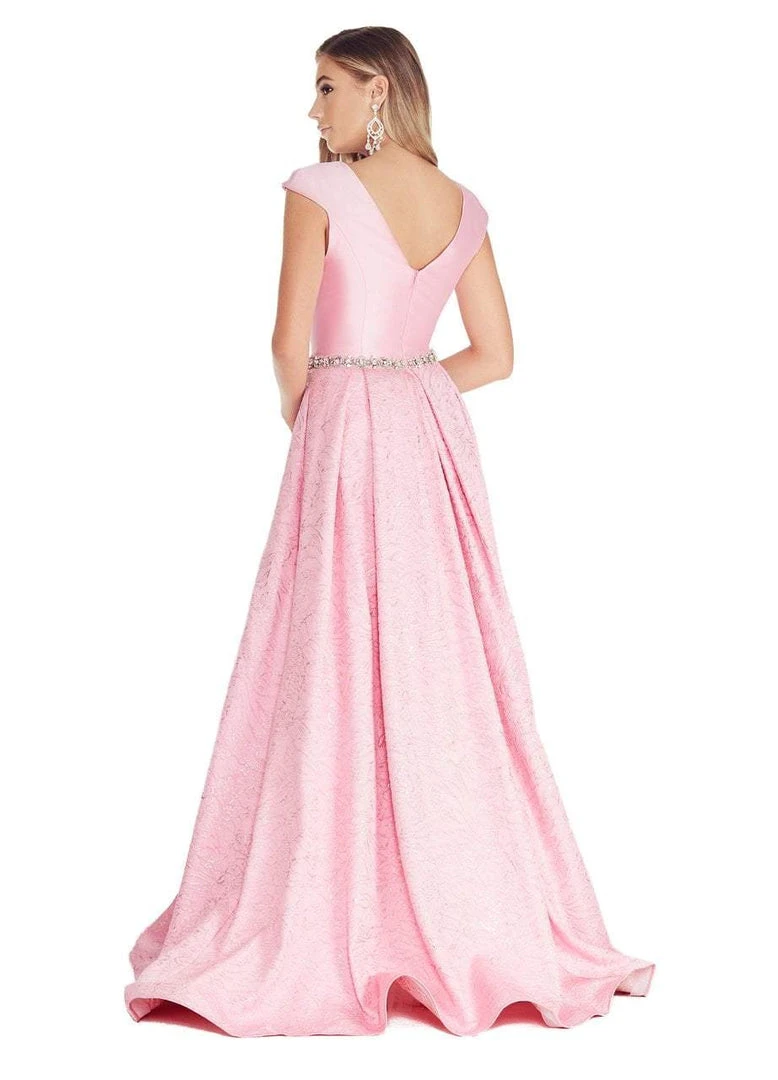 Formal Gowns Ashley Lauren - 1306 Brocade Ball Gown With Beaded Belt 7 Formal Gowns Ashley Lauren - 1306 Brocade Ball Gown With Beaded Belt