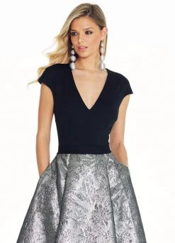 Ashley Lauren - 1308 Fitted Cap Sleeves Brocade Ballgown 7 Ashley Lauren - 1308 Fitted Cap Sleeves Brocade Ballgown