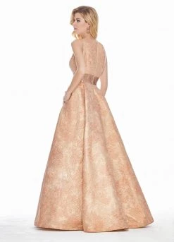 Ashley Lauren - 1329 Sleeveless Beaded Brocade Ballgown Formal Gowns 7 Ashley Lauren - 1329 Sleeveless Beaded Brocade Ballgown Formal Gowns