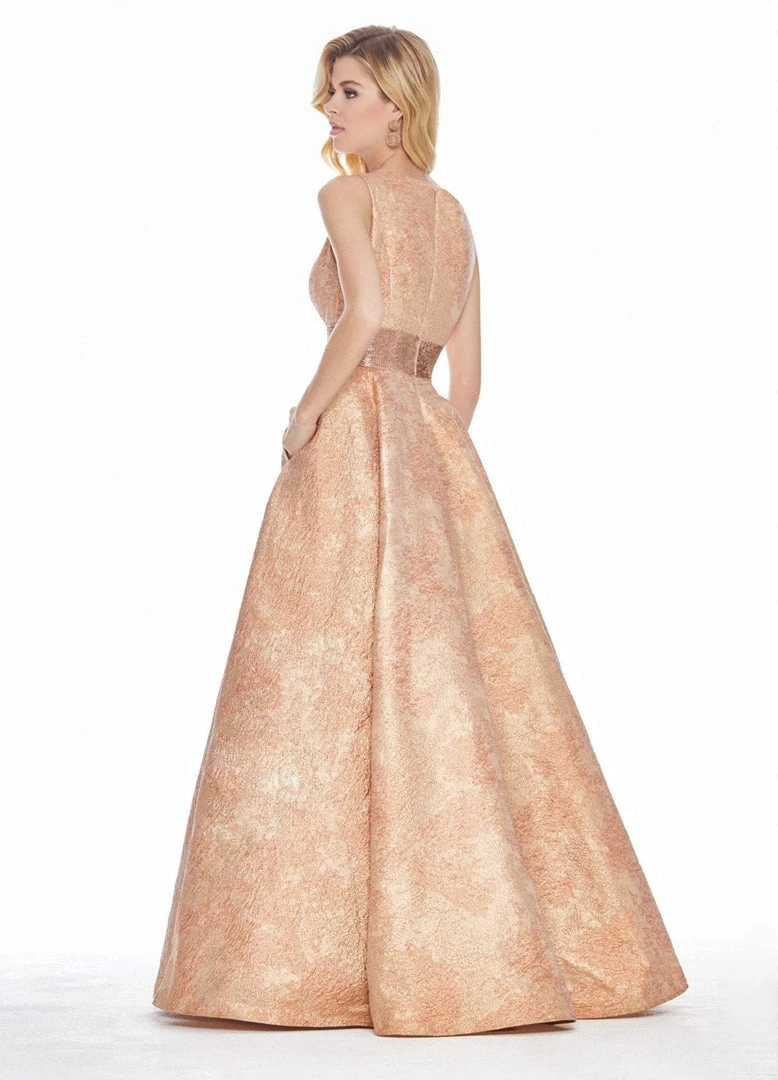 Ashley Lauren - 1329 Sleeveless Beaded Brocade Ballgown Formal Gowns 4 Ashley Lauren - 1329 Sleeveless Beaded Brocade Ballgown Formal Gowns