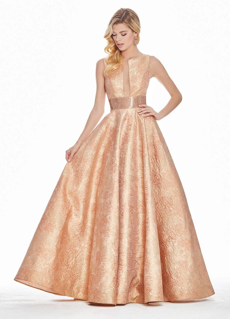 Ashley Lauren - 1329 Sleeveless Beaded Brocade Ballgown Formal Gowns 5 Ashley Lauren - 1329 Sleeveless Beaded Brocade Ballgown Formal Gowns