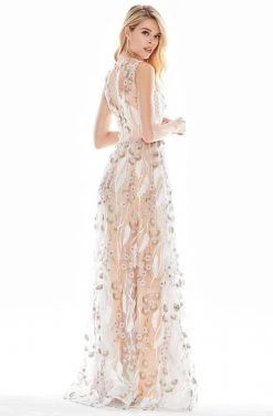Formal Gowns Ashley Lauren - 1344 Floral Applique Jewel Neck A-line Dress 8 Formal Gowns Ashley Lauren - 1344 Floral Applique Jewel Neck A-line Dress