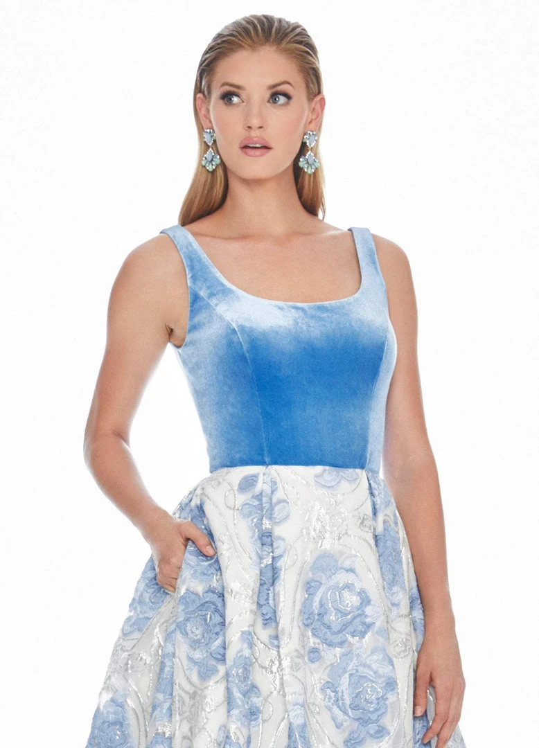 Ashley Lauren - 1345 Sleeveless Metallic Brocade Floral Ballgown 5 Ashley Lauren - 1345 Sleeveless Metallic Brocade Floral Ballgown