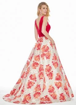 Ashley Lauren - 1345 Sleeveless Metallic Brocade Floral Ballgown 15 Ashley Lauren - 1345 Sleeveless Metallic Brocade Floral Ballgown