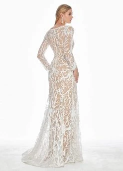 Ashley Lauren - 1349 Sequined Long Sleeve Bateau Trumpet Dress 7 Ashley Lauren - 1349 Sequined Long Sleeve Bateau Trumpet Dress