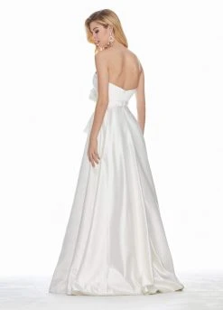 Ashley Lauren - 1367 Strapless Oversized Bow Satin A-Line Gown Formal Gowns