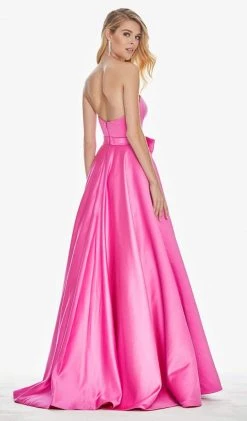 Ashley Lauren - 1367 Strapless Oversized Bow Satin A-Line Gown Formal Gowns
