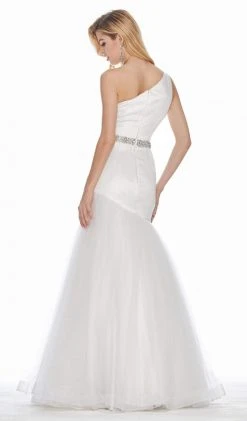 Formal Gowns Ashley Lauren - 1368 Embellished One Shoulder Satin Tulle Dress 5 Formal Gowns Ashley Lauren - 1368 Embellished One Shoulder Satin Tulle Dress