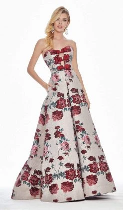 Ashley Lauren - 1371 Embellished Sweetheart Brocade A-line Dress Formal Gowns