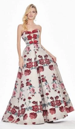 Ashley Lauren - 1371 Embellished Sweetheart Brocade A-line Dress Formal Gowns
