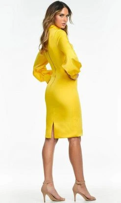 Cocktail Dresses Ashley Lauren - Bishop Sleeve Sheath Cocktail Dress 4487