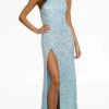 Ashley Lauren - Sequined Sheath Prom Gown 11174 - 1 Pc Ab/Sky In Size 8 Available Formal Gowns