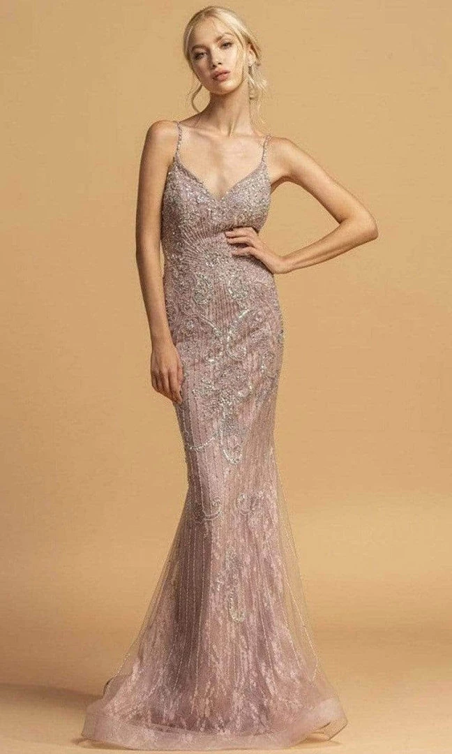 Formal Gowns Aspeed Design - Beaded Mermaid Evening Dress L2230 - 1 Pc Mauve In Size XS Available 3 Formal Gowns Aspeed Design - Beaded Mermaid Evening Dress L2230 - 1 Pc Mauve In Size XS Available