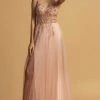 Formal Gowns Aspeed Design - Embellished Lace A-Line Prom Dress L2227 - 1 Pc Blush In Size XXS Available