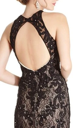 Aspeed Design - L1865 Sleeveless Halter Neck Evening Dress - 1 Pc Black-Nude In Size M Available Formal Gowns 9 Aspeed Design - L1865 Sleeveless Halter Neck Evening Dress - 1 Pc Black-Nude In Size M Available Formal Gowns